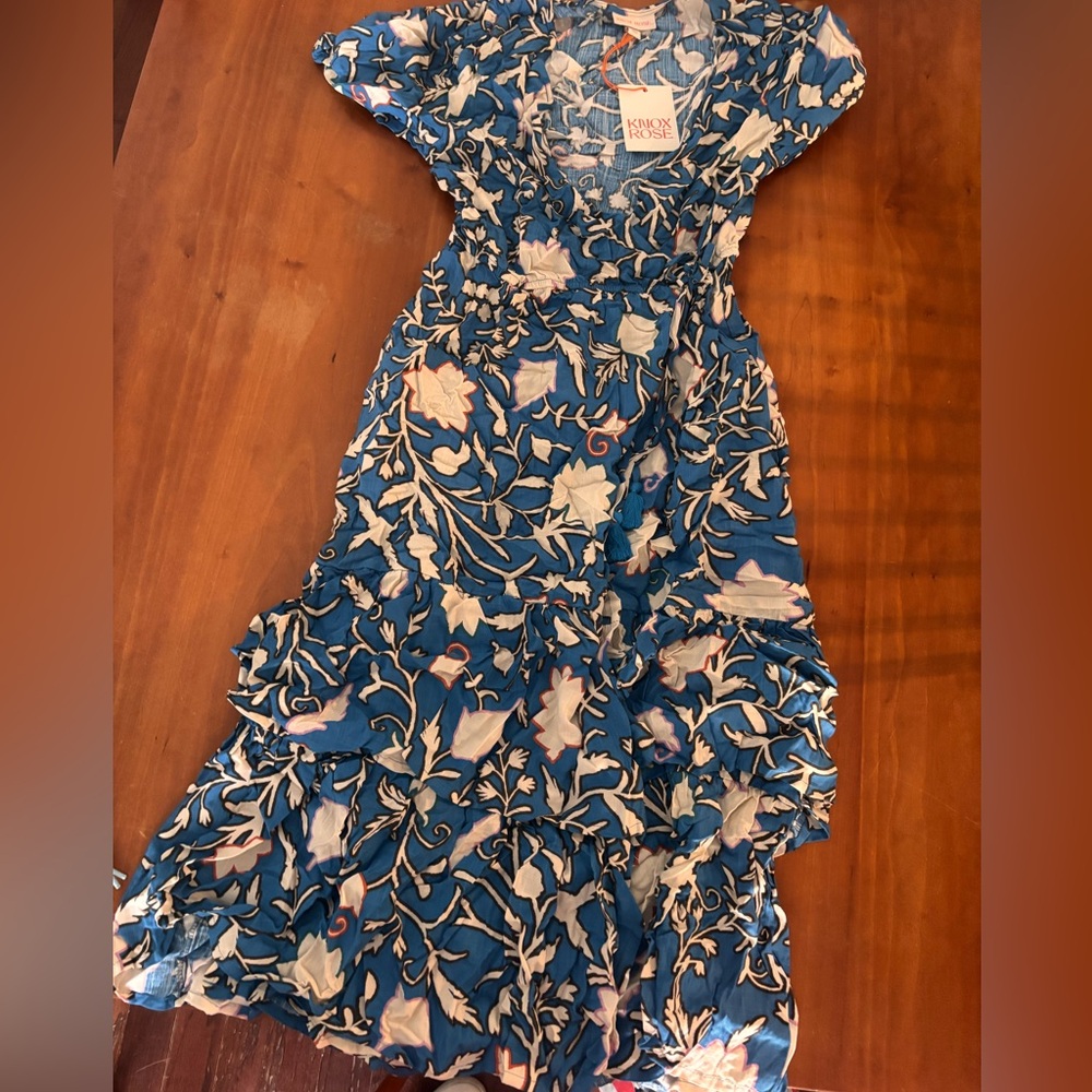 Knox Rose Blue and White Floral Maxi Dress